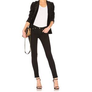 Rag & Bone Skinny Denim Jeans In Coal Faded Black Jeans